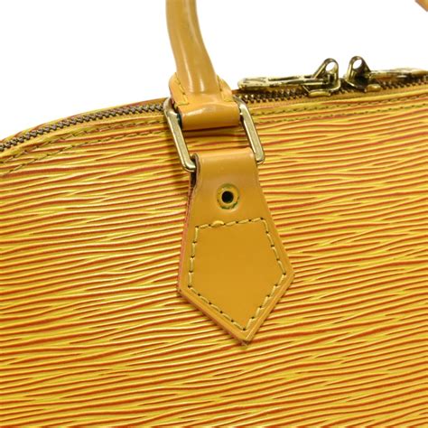 authentic louis vuitton sablons yellow epi leather hand bag